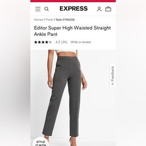 *NEW* Express editor super high waisted straight ankle pant